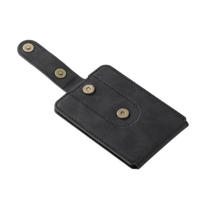 Denior V09 Magsafe Wallet Retro Texture Leather Magnetic Phone Holder Card Bag(Black) - Adhesive Card Holders by Denior | Online Shopping UK | buy2fix