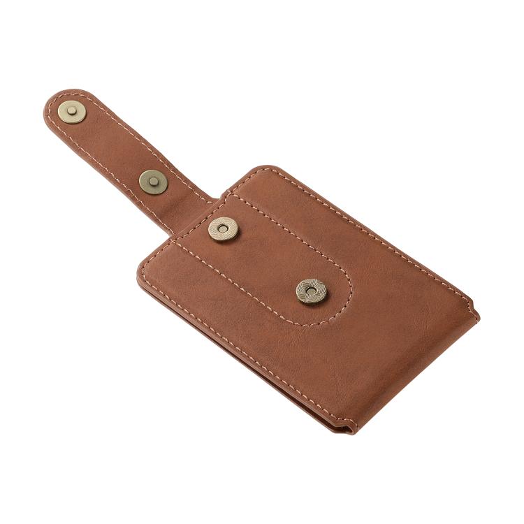 Denior V09 Magsafe Wallet Retro Texture Leather Magnetic Phone Holder Card Bag(Brown) - Adhesive Card Holders by Denior | Online Shopping UK | buy2fix