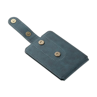 Denior V09 Magsafe Wallet Retro Texture Leather Magnetic Phone Holder Card Bag(Blue) - Adhesive Card Holders by Denior | Online Shopping UK | buy2fix