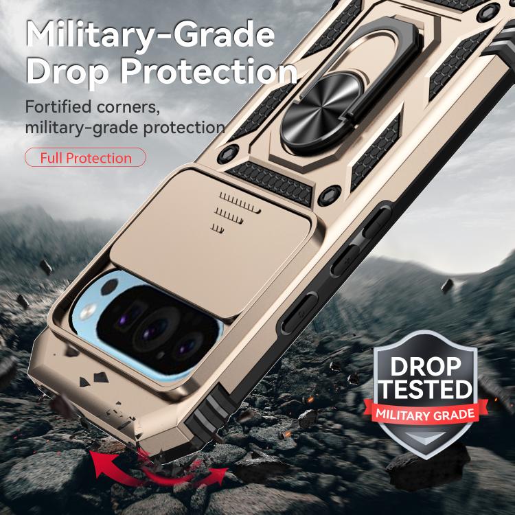 For Google Pixel 10 Sliding Camshield Holder Phone Case(Gold) - Google Cases by buy2fix | Online Shopping UK | buy2fix