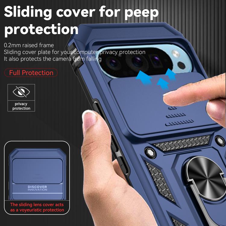 For Google Pixel 10 Sliding Camshield Holder Phone Case(Blue) - Google Cases by buy2fix | Online Shopping UK | buy2fix