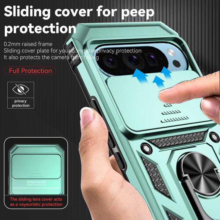 For Google Pixel 10 Sliding Camshield Holder Phone Case(Green) - Google Cases by buy2fix | Online Shopping UK | buy2fix