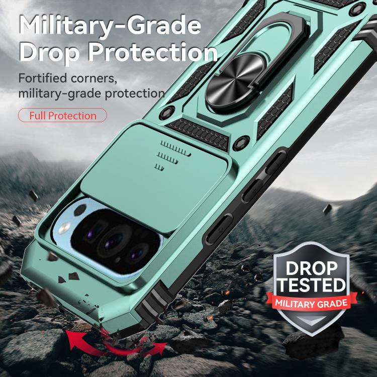 For Google Pixel 10 Sliding Camshield Holder Phone Case(Green) - Google Cases by buy2fix | Online Shopping UK | buy2fix