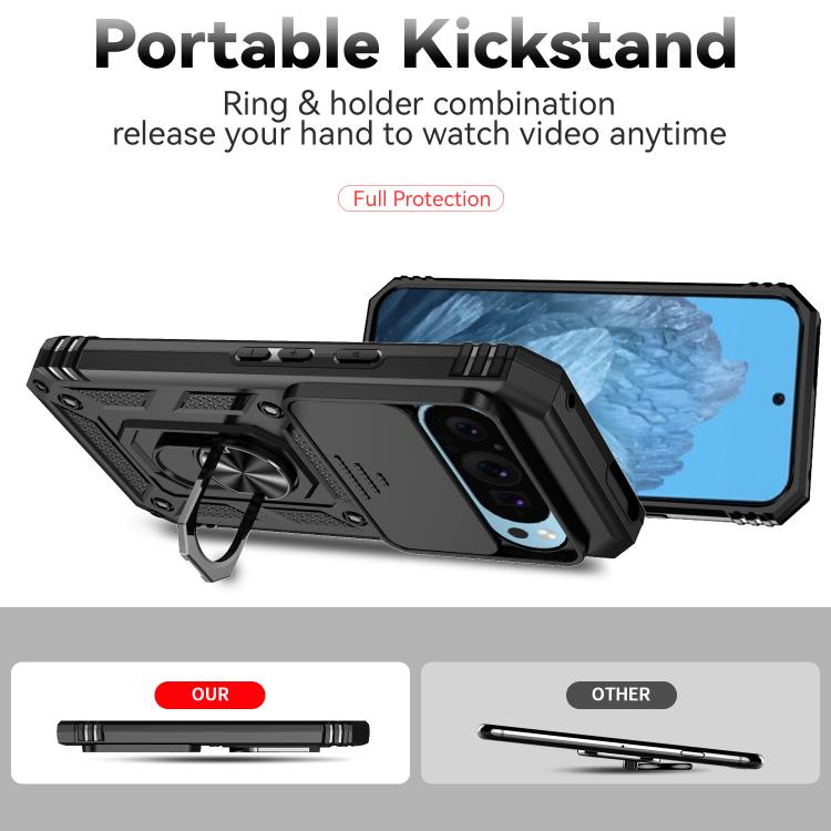 For Google Pixel 10 Pro Sliding Camshield Holder Phone Case(Black) - Google Cases by buy2fix | Online Shopping UK | buy2fix