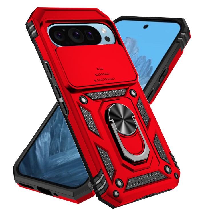 For Google Pixel 10 Pro Sliding Camshield Holder Phone Case(Red) - Google Cases by buy2fix | Online Shopping UK | buy2fix