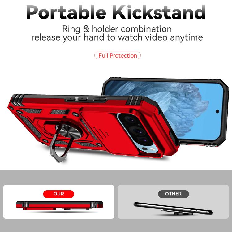 For Google Pixel 10 Pro Sliding Camshield Holder Phone Case(Red) - Google Cases by buy2fix | Online Shopping UK | buy2fix