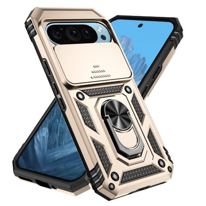 For Google Pixel 10 Pro Sliding Camshield Holder Phone Case(Gold) - Google Cases by buy2fix | Online Shopping UK | buy2fix