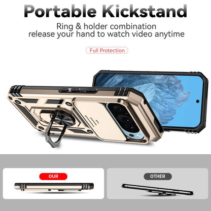 For Google Pixel 10 Pro Sliding Camshield Holder Phone Case(Gold) - Google Cases by buy2fix | Online Shopping UK | buy2fix