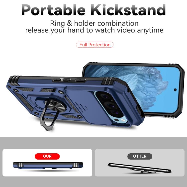 For Google Pixel 10 Pro Sliding Camshield Holder Phone Case(Blue) - Google Cases by buy2fix | Online Shopping UK | buy2fix