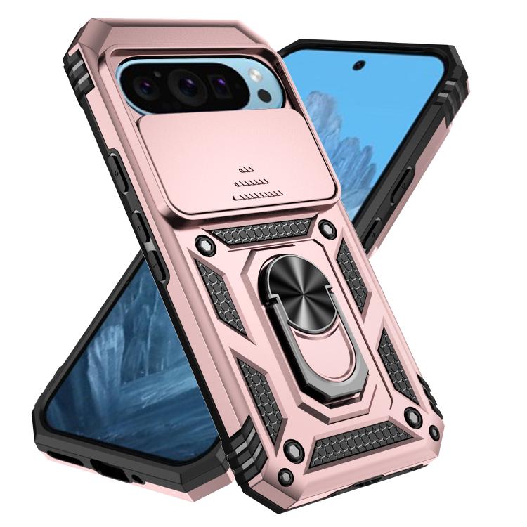 For Google Pixel 10 Pro Sliding Camshield Holder Phone Case(Rose Gold) - Google Cases by buy2fix | Online Shopping UK | buy2fix