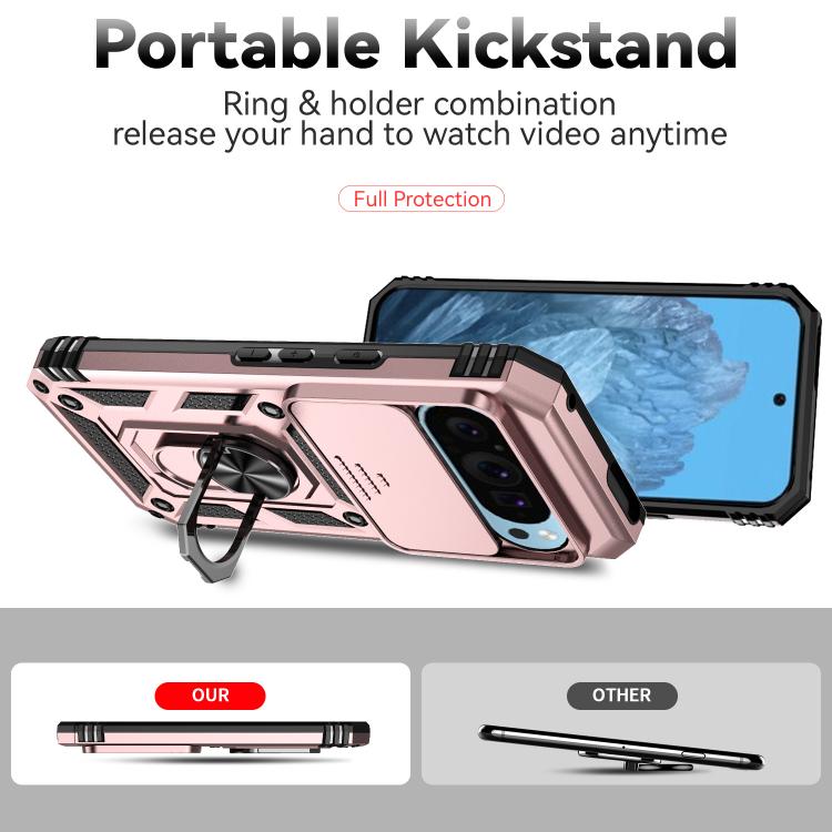For Google Pixel 10 Pro Sliding Camshield Holder Phone Case(Rose Gold) - Google Cases by buy2fix | Online Shopping UK | buy2fix