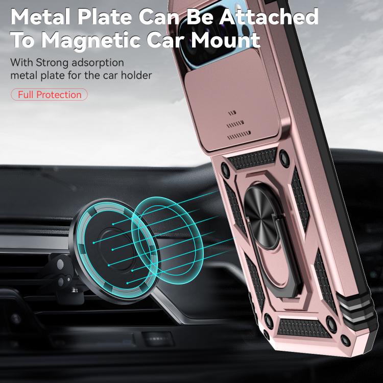 For Google Pixel 10 Pro Sliding Camshield Holder Phone Case(Rose Gold) - Google Cases by buy2fix | Online Shopping UK | buy2fix
