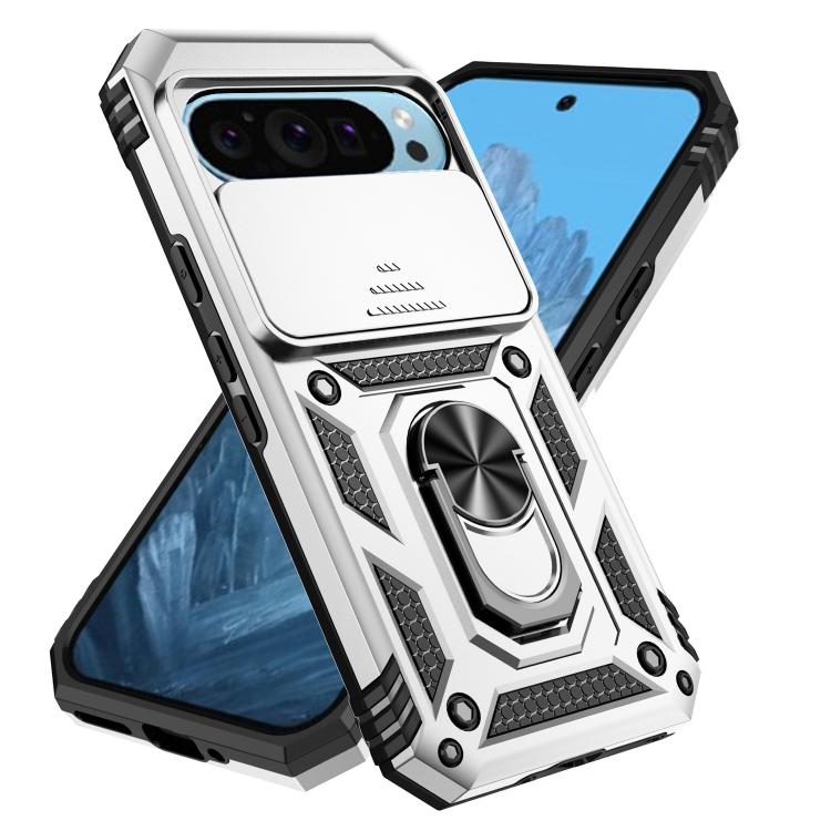 For Google Pixel 10 Pro Sliding Camshield Holder Phone Case(Silver) - Google Cases by buy2fix | Online Shopping UK | buy2fix