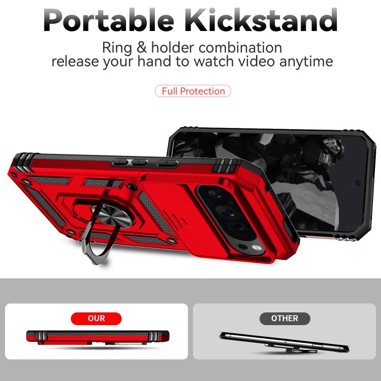 For Google Pixel 10 Pro XL Sliding Camshield Holder Phone Case(Red) - Google Cases by buy2fix | Online Shopping UK | buy2fix
