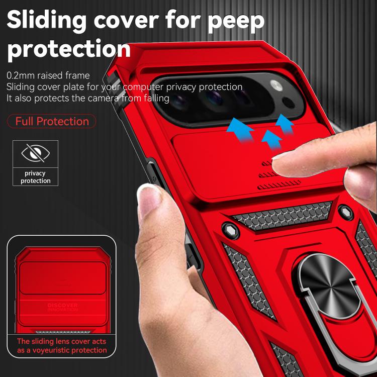 For Google Pixel 10 Pro XL Sliding Camshield Holder Phone Case(Red) - Google Cases by buy2fix | Online Shopping UK | buy2fix