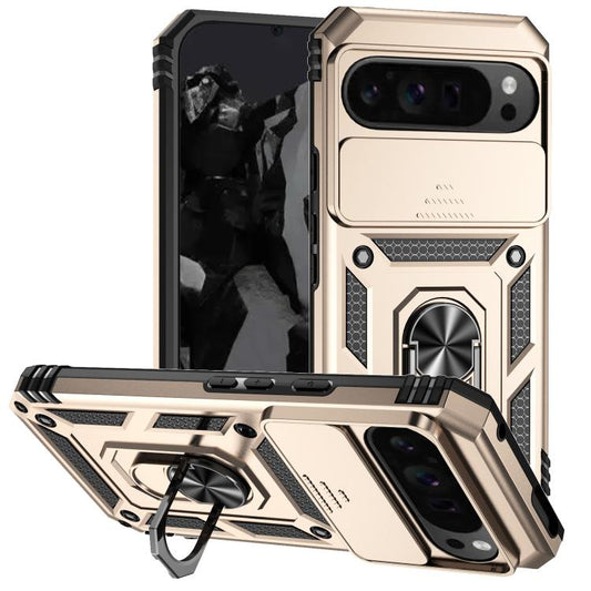 For Google Pixel 10 Pro XL Sliding Camshield Holder Phone Case(Gold) - Google Cases by buy2fix | Online Shopping UK | buy2fix
