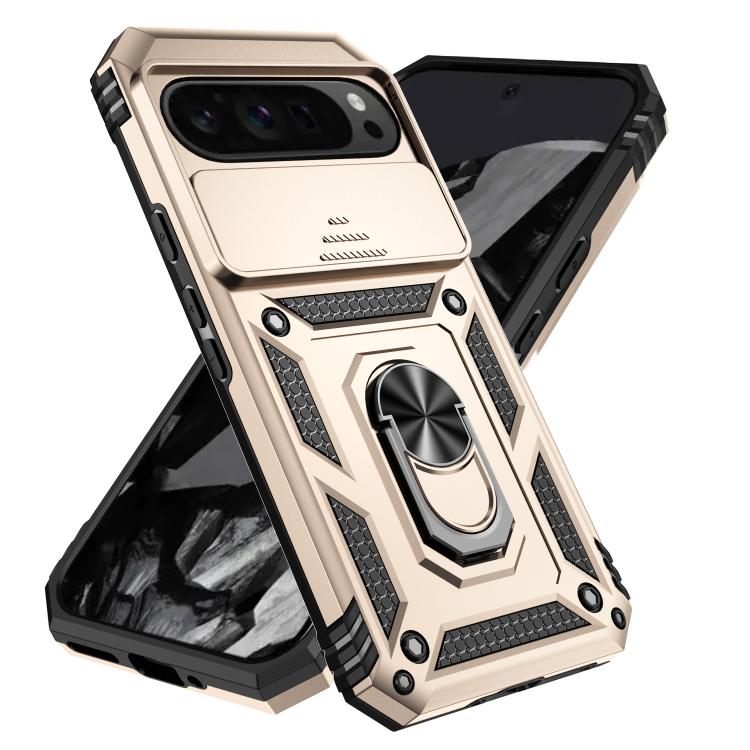 For Google Pixel 10 Pro XL Sliding Camshield Holder Phone Case(Gold) - Google Cases by buy2fix | Online Shopping UK | buy2fix