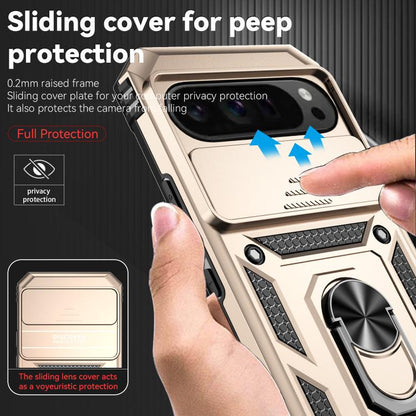 For Google Pixel 10 Pro XL Sliding Camshield Holder Phone Case(Gold) - Google Cases by buy2fix | Online Shopping UK | buy2fix