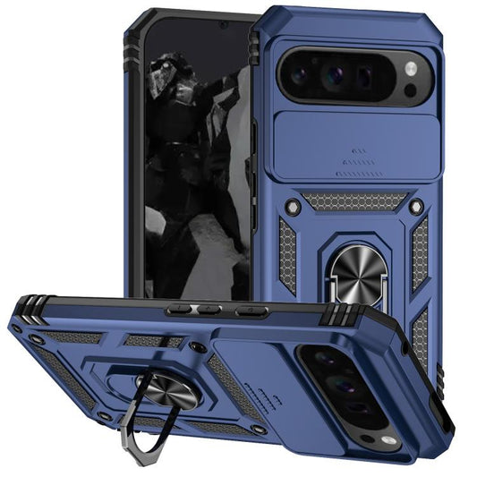 For Google Pixel 10 Pro XL Sliding Camshield Holder Phone Case(Blue) - Google Cases by buy2fix | Online Shopping UK | buy2fix