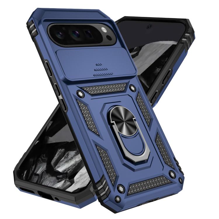 For Google Pixel 10 Pro XL Sliding Camshield Holder Phone Case(Blue) - Google Cases by buy2fix | Online Shopping UK | buy2fix