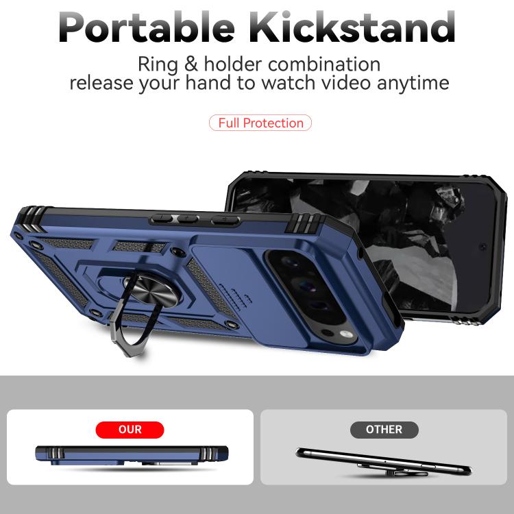 For Google Pixel 10 Pro XL Sliding Camshield Holder Phone Case(Blue) - Google Cases by buy2fix | Online Shopping UK | buy2fix
