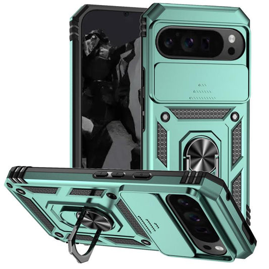 For Google Pixel 10 Pro XL Sliding Camshield Holder Phone Case(Green) - Google Cases by buy2fix | Online Shopping UK | buy2fix