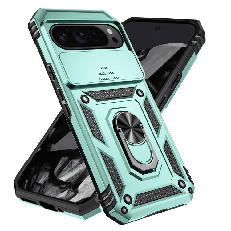 For Google Pixel 10 Pro XL Sliding Camshield Holder Phone Case(Green) - Google Cases by buy2fix | Online Shopping UK | buy2fix
