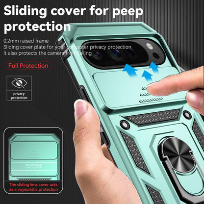 For Google Pixel 10 Pro XL Sliding Camshield Holder Phone Case(Green) - Google Cases by buy2fix | Online Shopping UK | buy2fix