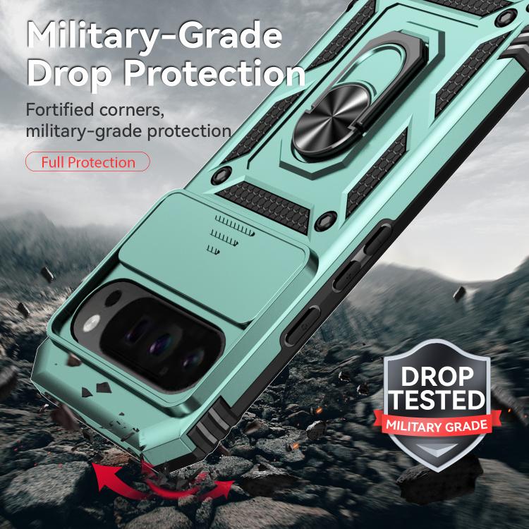For Google Pixel 10 Pro XL Sliding Camshield Holder Phone Case(Green) - Google Cases by buy2fix | Online Shopping UK | buy2fix