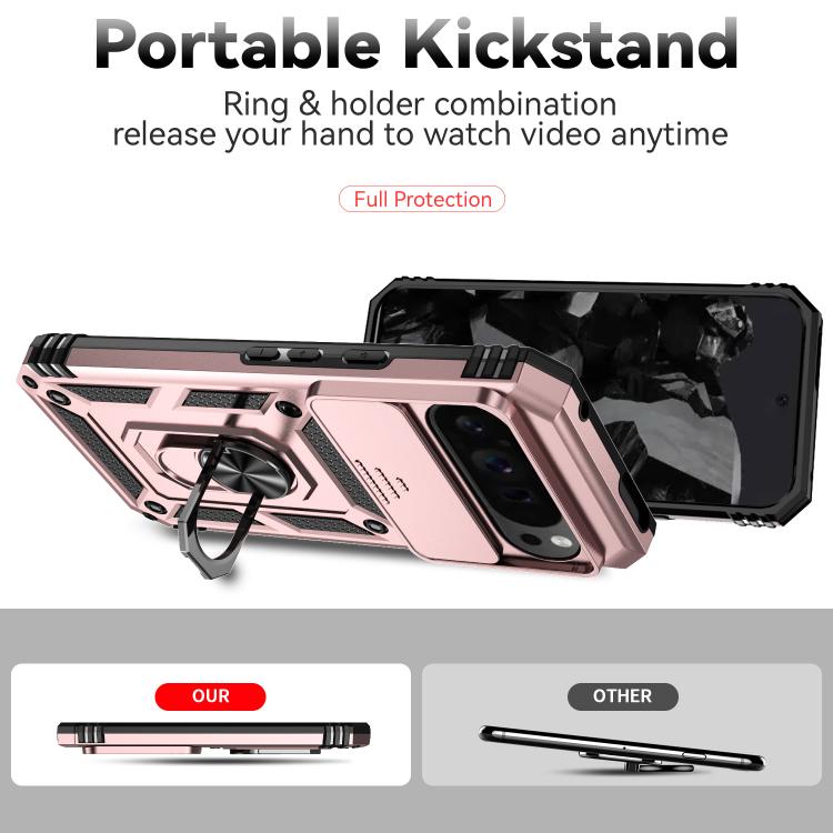 For Google Pixel 10 Pro XL Sliding Camshield Holder Phone Case(Rose Gold) - Google Cases by buy2fix | Online Shopping UK | buy2fix
