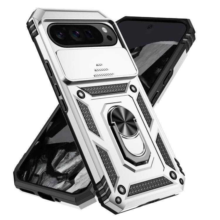For Google Pixel 10 Pro XL Sliding Camshield Holder Phone Case(Silver) - Google Cases by buy2fix | Online Shopping UK | buy2fix