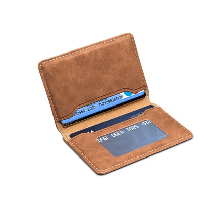 Denior V18 Magsafe Wallet Retro Texture Leather RFID Photo Frame Card Holder Bag(Brown) - Adhesive Card Holders by Denior | Online Shopping UK | buy2fix