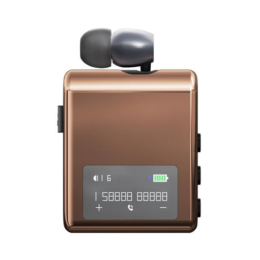 K89 Business Lavalier Single Ear Bluetooth Earphones(Gold) - Bluetooth Earphone by buy2fix | Online Shopping UK | buy2fix