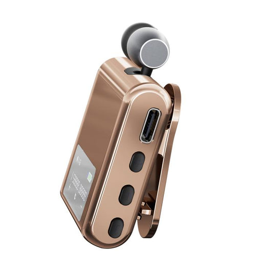 K89 Business Lavalier Single Ear Bluetooth Earphones(Gold) - Bluetooth Earphone by buy2fix | Online Shopping UK | buy2fix