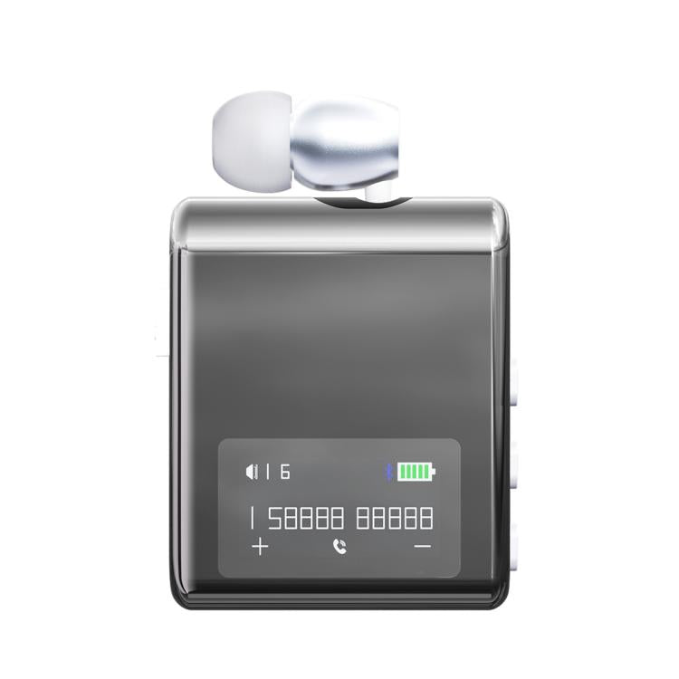 K89 Business Lavalier Single Ear Bluetooth Earphones(Silver) - Bluetooth Earphone by buy2fix | Online Shopping UK | buy2fix