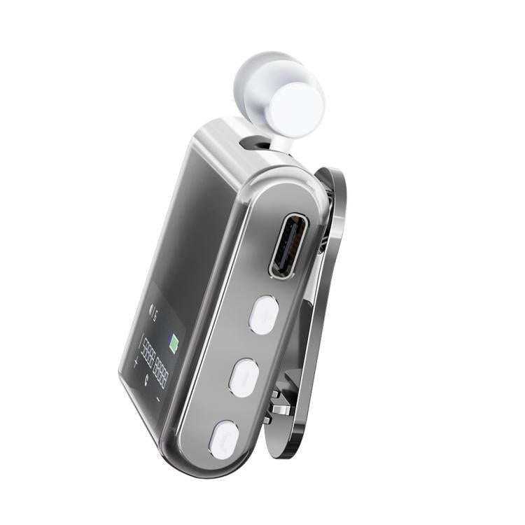 K89 Business Lavalier Single Ear Bluetooth Earphones(Silver) - Bluetooth Earphone by buy2fix | Online Shopping UK | buy2fix