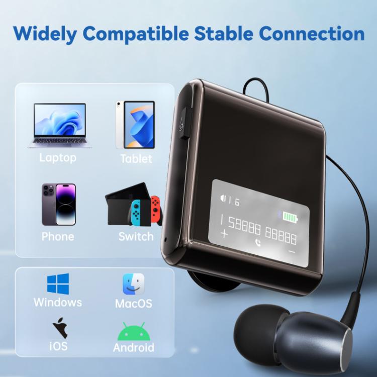 K89 Business Lavalier Single Ear Bluetooth Earphones(Black) - Bluetooth Earphone by buy2fix | Online Shopping UK | buy2fix