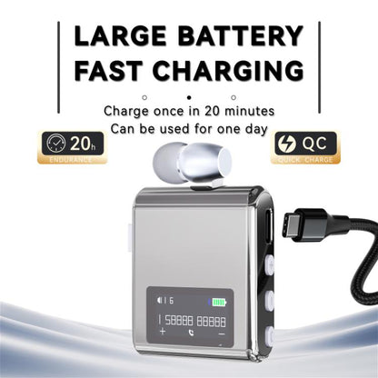 K89 Business Lavalier Single Ear Bluetooth Earphones(Gold) - Bluetooth Earphone by buy2fix | Online Shopping UK | buy2fix