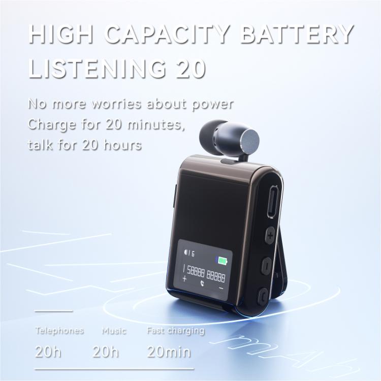 K89 Business Lavalier Single Ear Bluetooth Earphones(Gold) - Bluetooth Earphone by buy2fix | Online Shopping UK | buy2fix