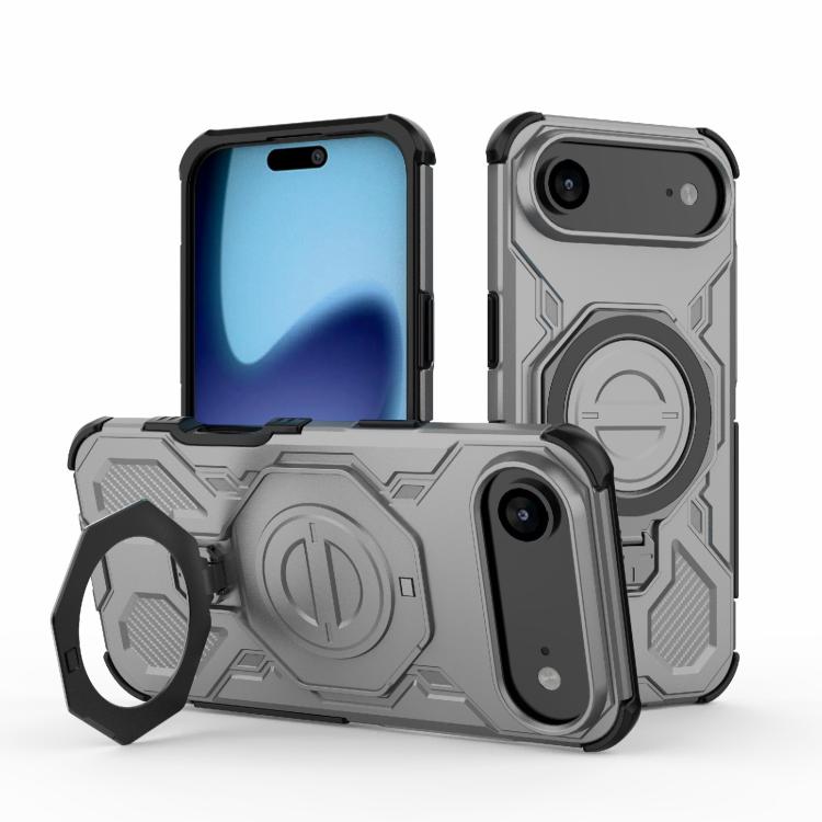 For iPhone Air J-20 Solid Color MagSafe Magnetic TPU+PC Phone Case(Grey) - iPhone Air Cases by buy2fix | Online Shopping UK | buy2fix