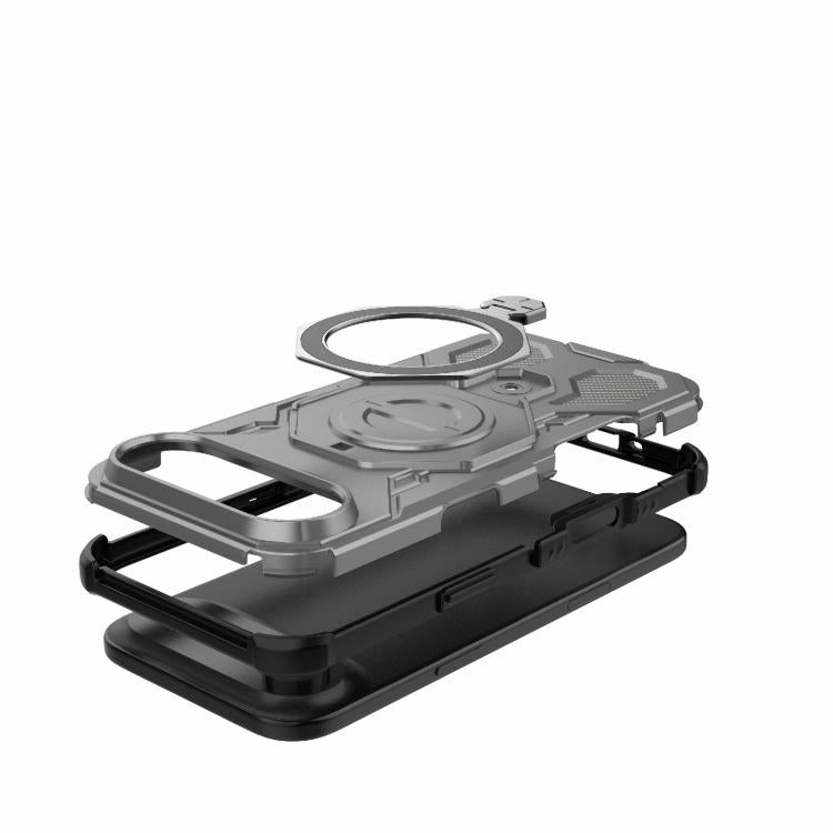 For iPhone Air J-20 Solid Color MagSafe Magnetic TPU+PC Phone Case(Grey) - iPhone Air Cases by buy2fix | Online Shopping UK | buy2fix