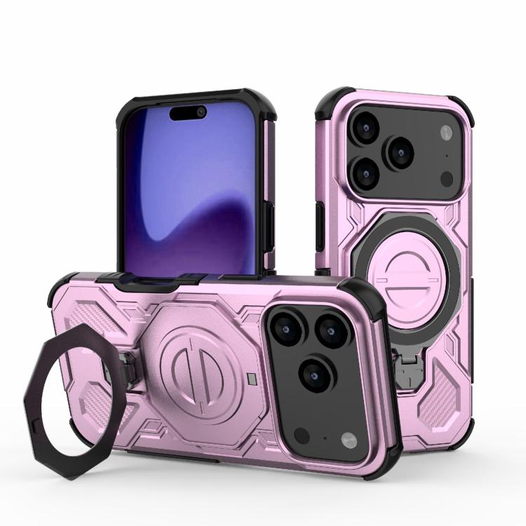 For iPhone 17 Pro J-20 Solid Color MagSafe Magnetic TPU+PC Phone Case(Pink) - iPhone 17 Pro Cases by buy2fix | Online Shopping UK | buy2fix