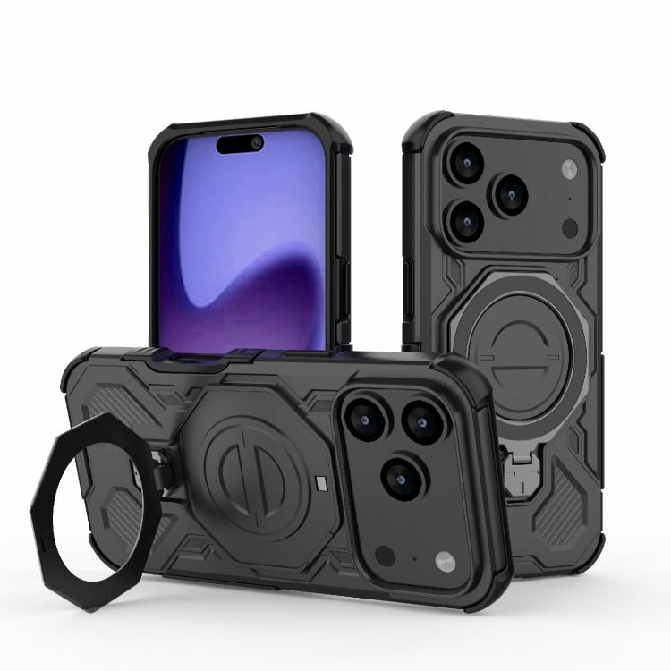 For iPhone 17 Pro J-20 Solid Color MagSafe Magnetic TPU+PC Phone Case(Black) - iPhone 17 Pro Cases by buy2fix | Online Shopping UK | buy2fix