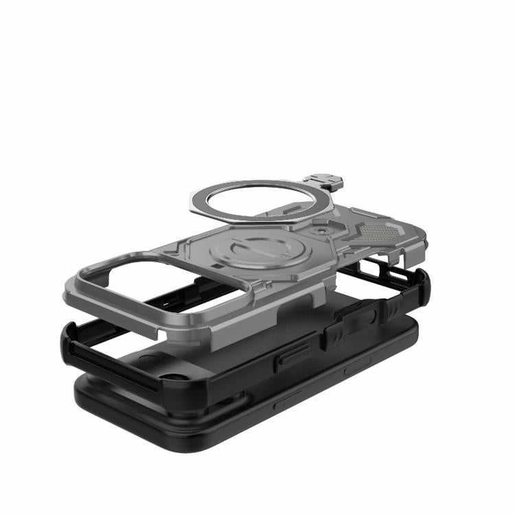 For iPhone 17 Pro J-20 Solid Color MagSafe Magnetic TPU+PC Phone Case(Grey) - iPhone 17 Pro Cases by buy2fix | Online Shopping UK | buy2fix