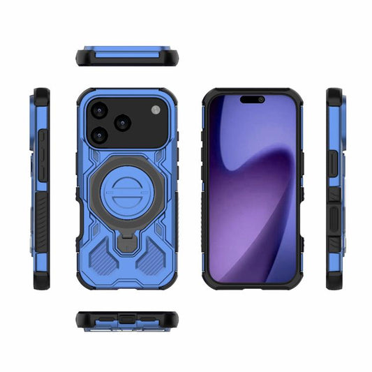 For iPhone 17 Pro J-20 Solid Color MagSafe Magnetic TPU+PC Phone Case(Blue) - iPhone 17 Pro Cases by buy2fix | Online Shopping UK | buy2fix