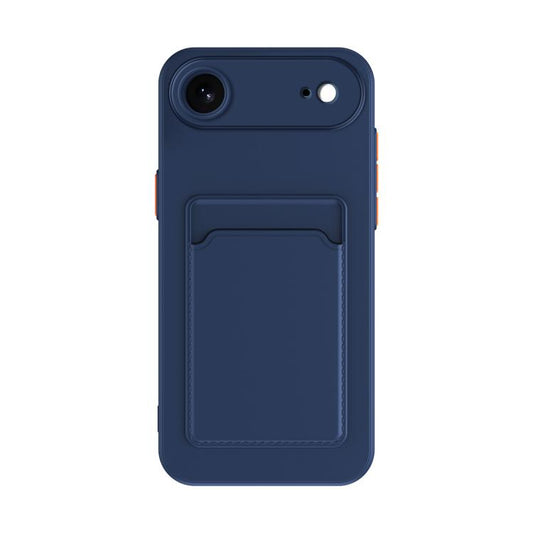 For iPhone Air Skin Feel Card Contrast Color Button TPU Phone Case(Dark Blue) - iPhone Air Cases by buy2fix | Online Shopping UK | buy2fix