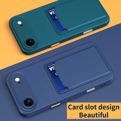 For iPhone Air Skin Feel Card Contrast Color Button TPU Phone Case(Dark Blue) - iPhone Air Cases by buy2fix | Online Shopping UK | buy2fix