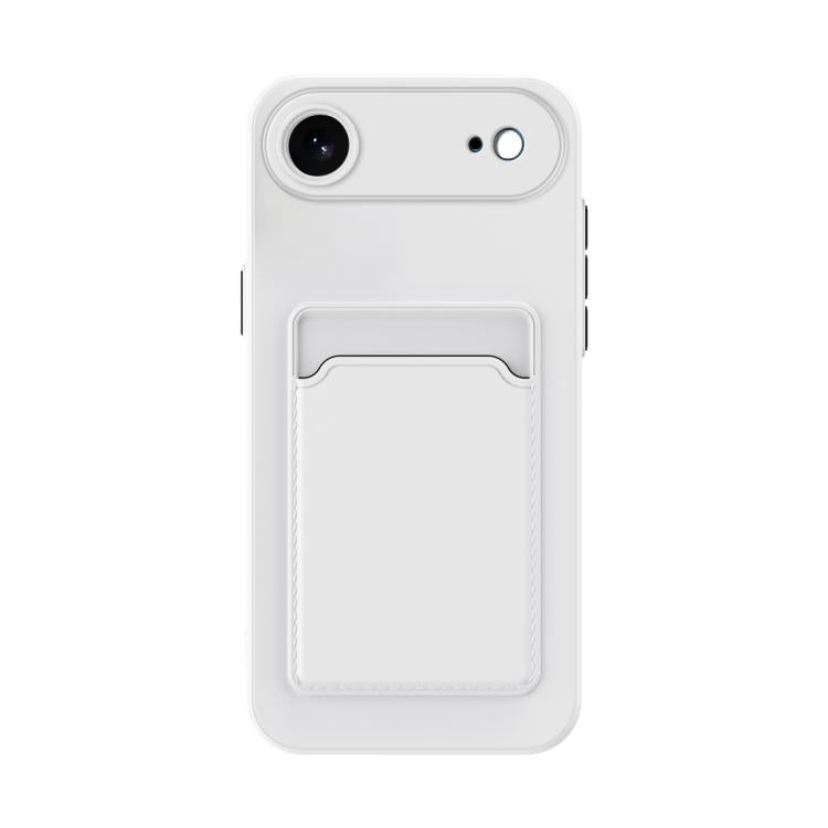 For iPhone Air Skin Feel Card Contrast Color Button TPU Phone Case(White) - iPhone Air Cases by buy2fix | Online Shopping UK | buy2fix