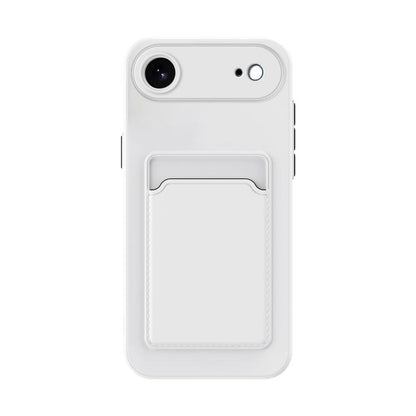 For iPhone Air Skin Feel Card Contrast Color Button TPU Phone Case(White) - iPhone Air Cases by buy2fix | Online Shopping UK | buy2fix