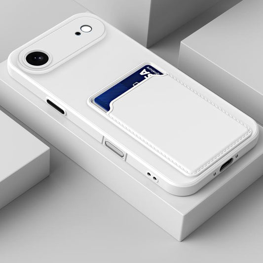 For iPhone Air Skin Feel Card Contrast Color Button TPU Phone Case(White) - iPhone Air Cases by buy2fix | Online Shopping UK | buy2fix